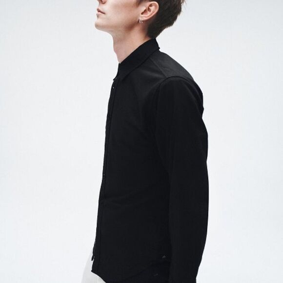 Rag & Bone Fit 2 Tomlin Cotton Oxford Button-Up Shirt Slim Fit Black Size XXL - Picture 1 of 7